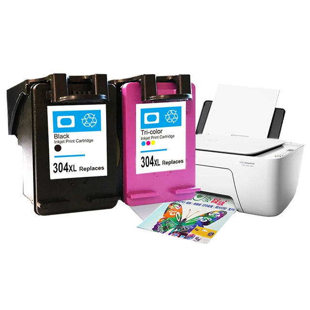 Wholesale Hicor chip reset black ink cartridge 304 xl show level inkjet 304xl for hp From
