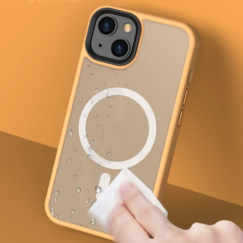 Матовый чехол для iPhone 14 case 13 12 Pro Max, прозрачный чехол для защиты объектива беспроводного зарядного устройства для iPhone 14 Pro Max