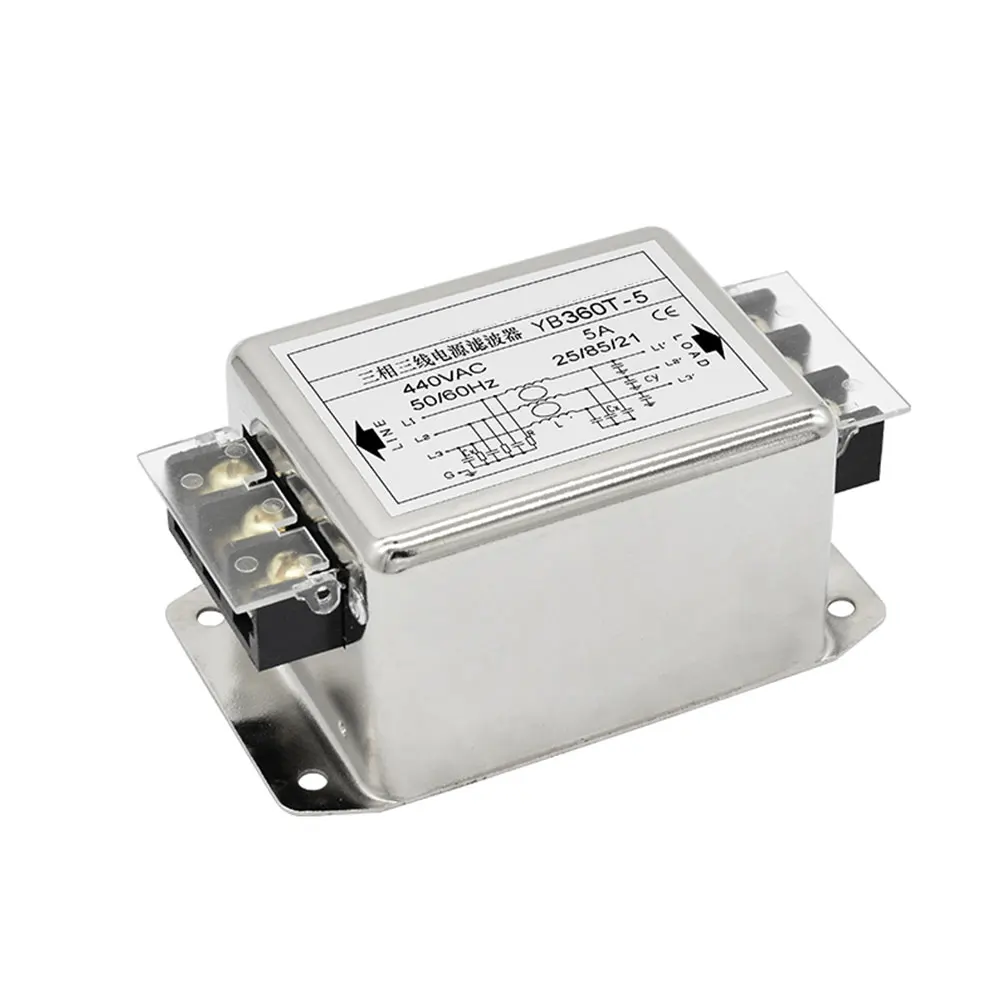 380/440 VAC DIN Rail Mount 3-Phase 3-Wire EMI Power Filter for CNC Spindles LV Products