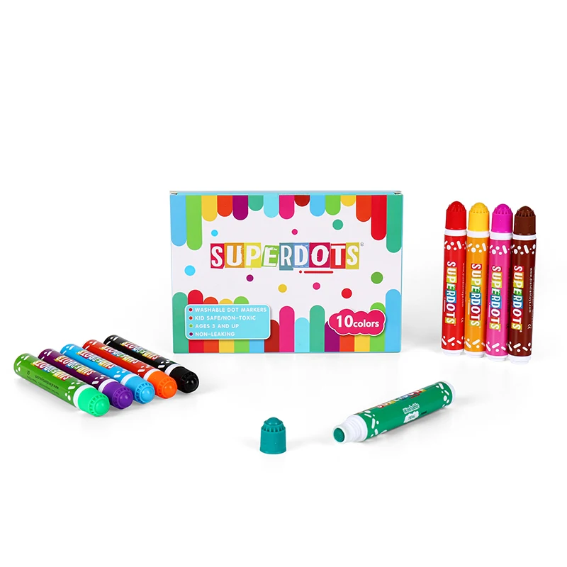 OEM Cheap Bingo Art Markers 10mm Nibs Small Capacity 20ml No Leaking 10 Colors Dot Marker Set Game Dabber Ink Dauber