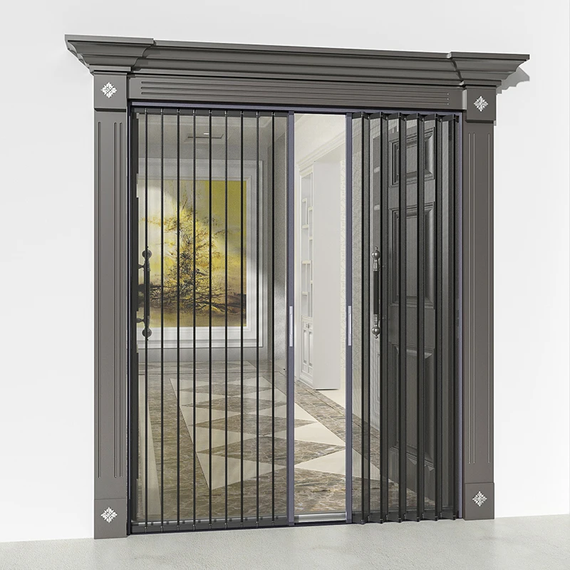 Factory Insect Net Aluminum Screen Window Horizontal Slide Folding Aluminum Retractable Screen Door