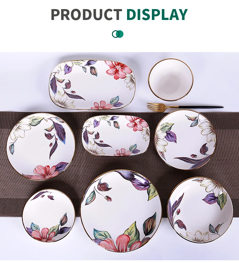 Free Sample New Product Floral Decals Round Customized Serving Party ...