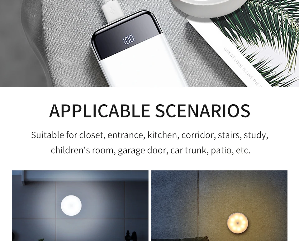 product led motion sensor kitchen cabinet lights lamp usb rechargeable smart induction wall light wardrobe night lights962-44