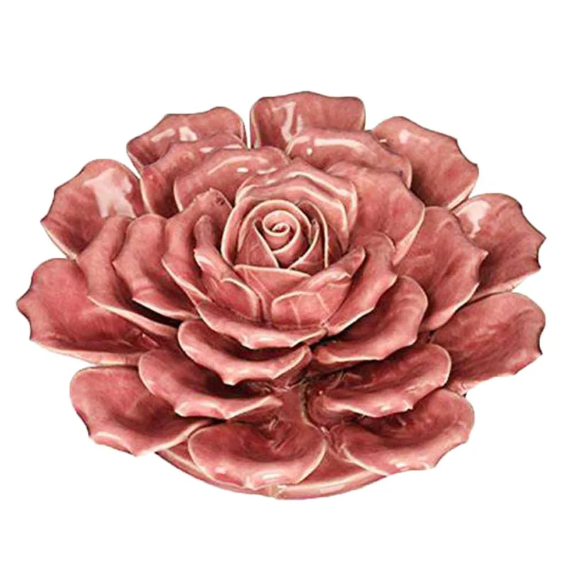 バラ　花　薔薇　陶器　壁掛け　置物　インテリア　工芸品　美術品　A1216 手作りの陶器のバラの花の壁飾り、装飾的な磁器の陶芸品| Alibaba.com