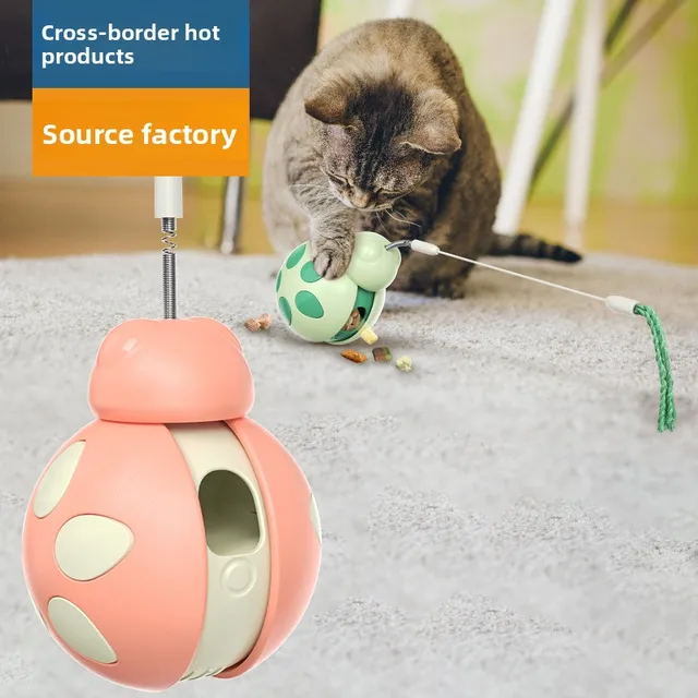 New for Amazon Cross-Border Product Plastic Cat Teaser Wand Wobbly Toy Balance Car with Hidden Food for Cats Dogs Pet Supplies