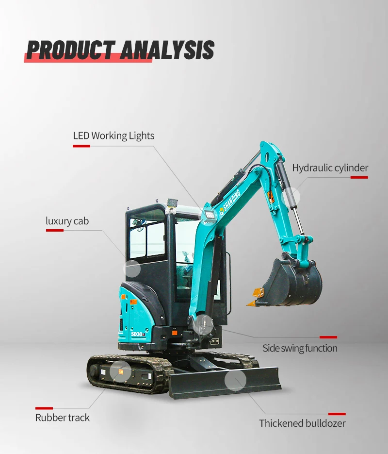 Free Shipping China New Mini Excavators Used Kubota/yanmar Engine Small