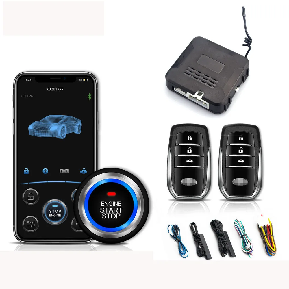 Intelligent Phone Application Control Car  Push Button Start  Remote Starter Ignition System Pke  Keyless Engine Start Stop Car