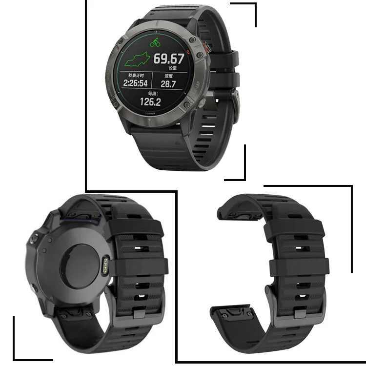 High Quality Sharp Silicone Watch Strap Bands For Garmin Fenix 6X 6 6s Pro 5S Plus 935 3 HR Watch