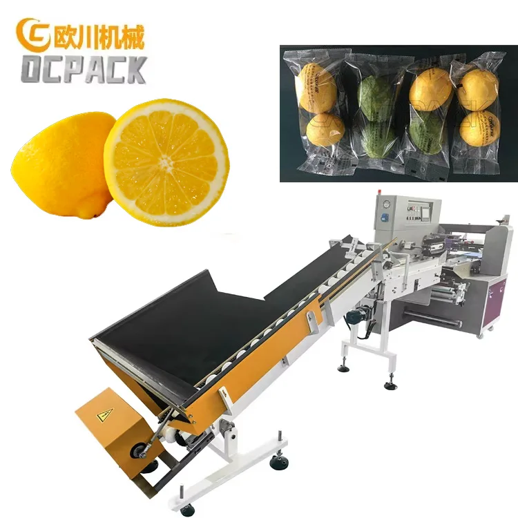 Automatic Fruit Persimmon Packing Machine for Tangerine Lemon Orange Flow Packing Machine