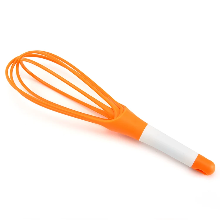 Fashionable foldable flat egg whisk adjustable plastic collapsible egg whisk