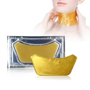 Beauty  Firming  Lift Anti Aging and Wrinkle Skin Care Organic Natural Crystal Face 24k Gold Collagen Neck Mask