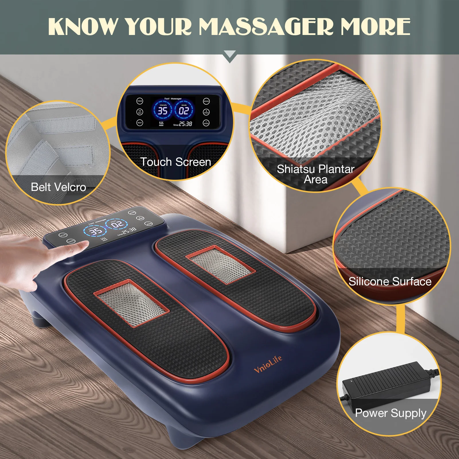 Chinese Foot Massage Machine Model Swing Foot Massager with Heat Shiatsu Kneading and Vibrating