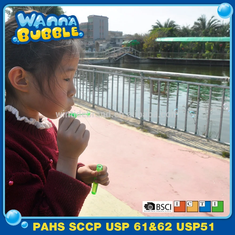 Wholesale Outdoor Wedding Party Toy Kids Plastic Bubbles Wand Small Tube Mini Soap Bubble