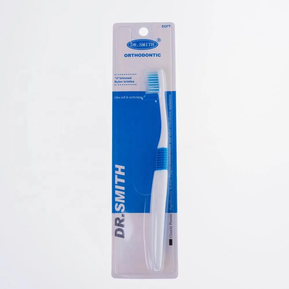 ISO CE-goedgekeurde orthodontische tandenborstel met U-vormige borstelharen van hoge kwaliteit en V-vormige borstelharen