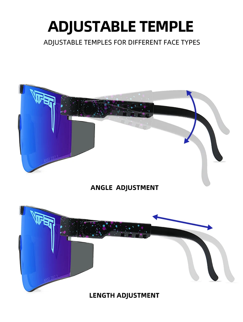 2022 Pit Viper Brand Face Shield Sunglasses Men Ansi Z87.1 Enhance Lens