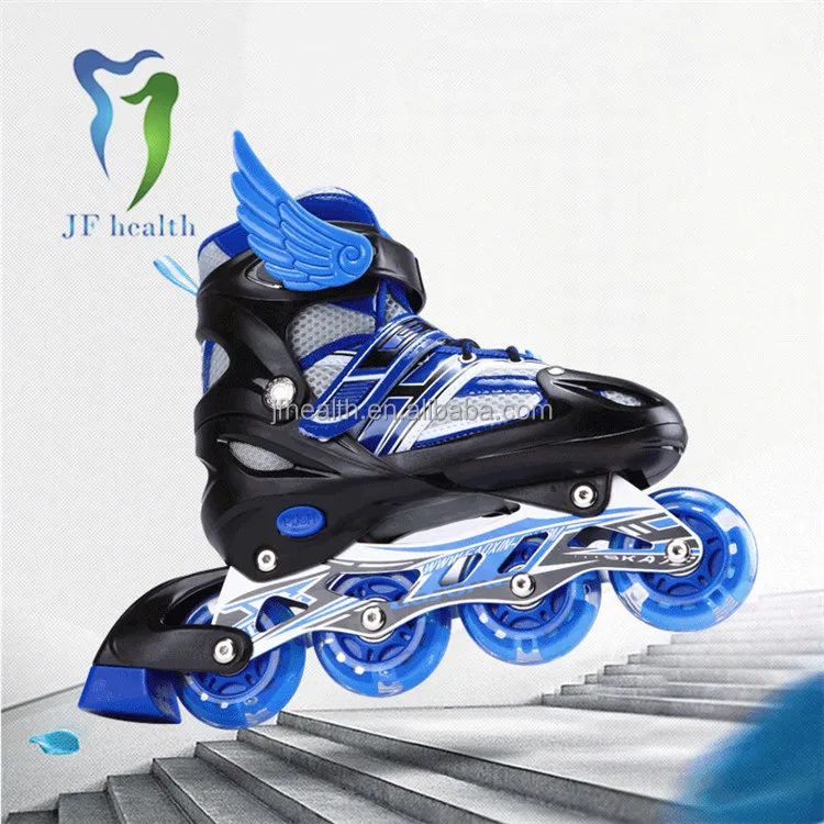 Trendy slalom skating shoes professional sports roller skates shoes 4 size adjustable single-row ice skates for children