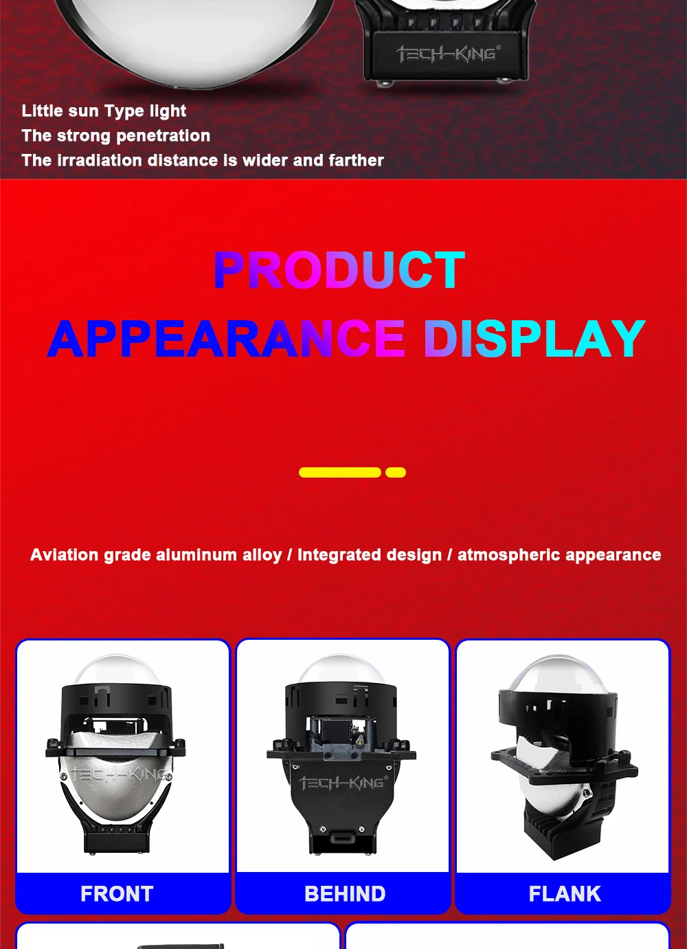 Car vw polo projector headlight 3 inches near and far light 140w 6000K car 12V led lens double light cup Projector headlights