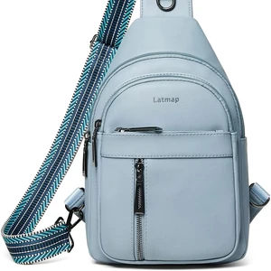 Eastshine Women's and Men's PU Artificial Leather Waist Bag  Crossbody Messenger Bag with Zipper Closure