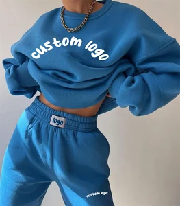 High Quality Modern Sports for Autumn/Winter Casual Solid Knitting Customizable Logo Oversized Comfortable Women's Jogger Set