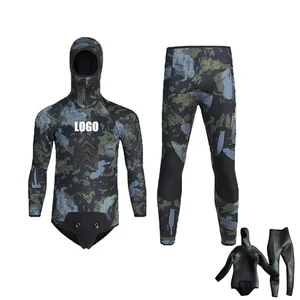 Opencell Two Piece 2 Pc Diving Suit Swimming Camo Custom Printed 3MM 5MM 7MM Diving Spearfishing Open Cell Wetsuit