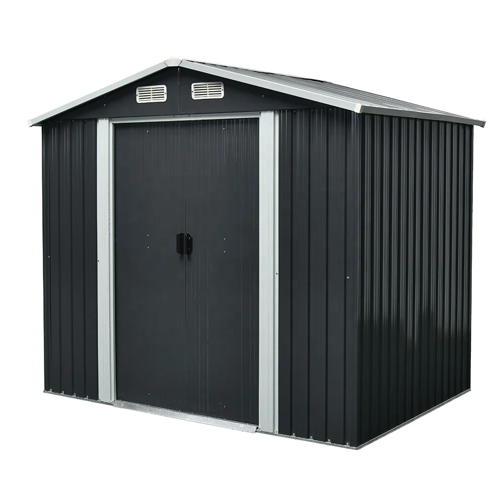 Metal Shed Apex Roof Steel Shed For Tools Storage Shed Kits Outdoor 