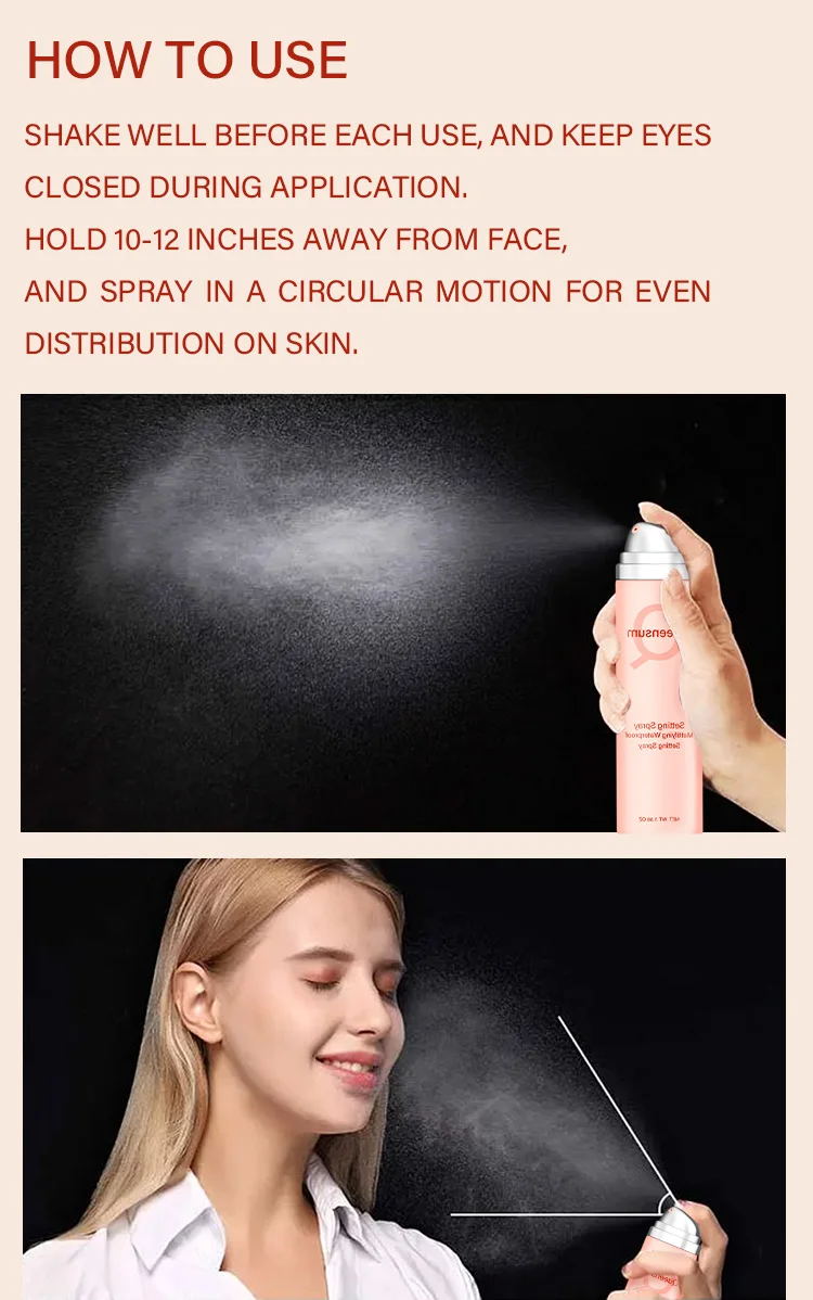 Setting Spray Waterproof Long Lasting Pink Fixing Spray Oil Control
