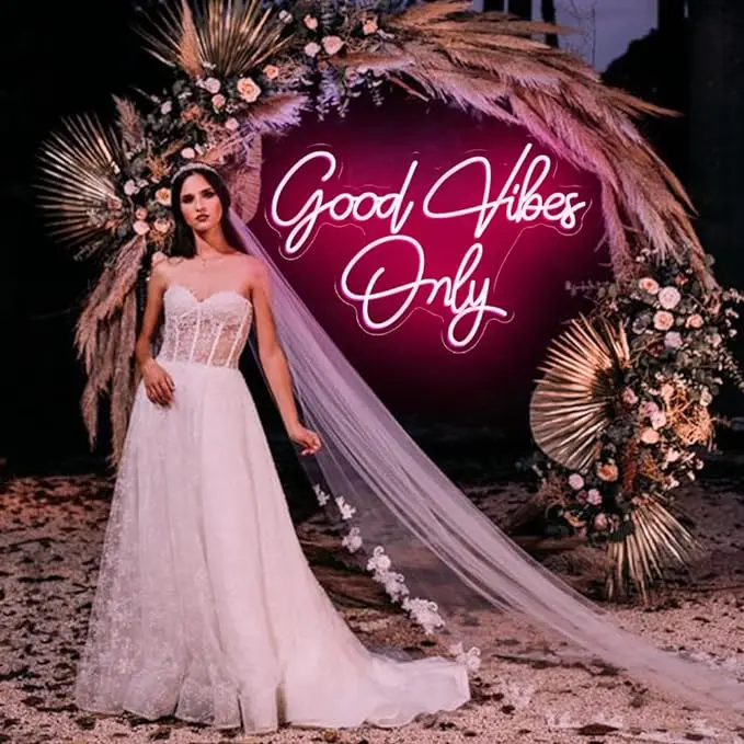 Neon Sign Good Vibes Only Sign for Bachelorette Party Engagement Party