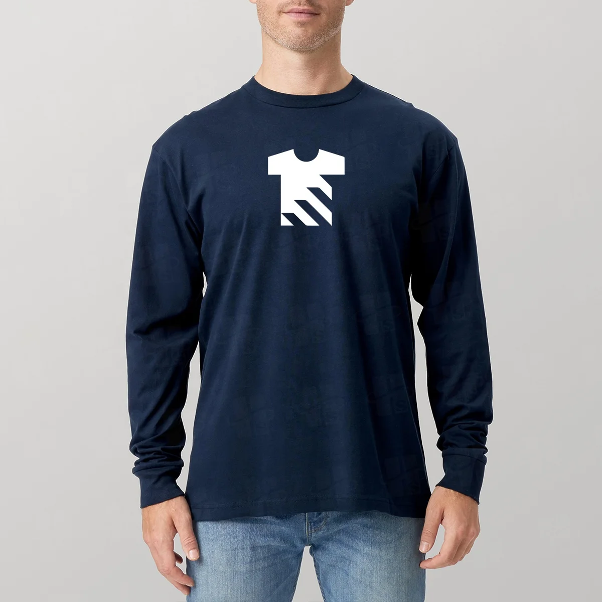 Factory Bulk Wholesale Premium 100% Cotton T-shirt Embroidered Thermal Long Sleeve Jersey Tshirts for Men Long Sleeve