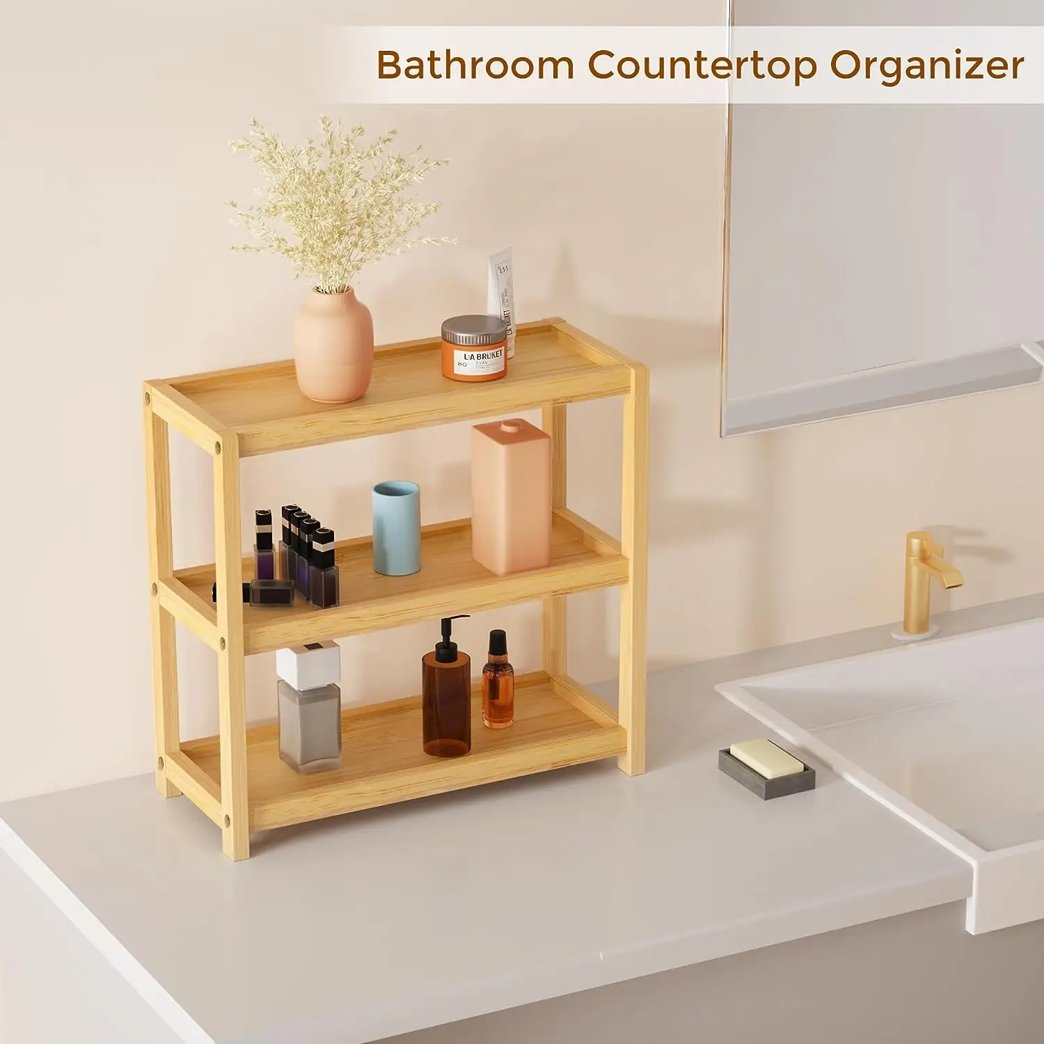 Bathroom Countertop Organizer 3 Tier Bamboo Storage Shelf - Buy ...