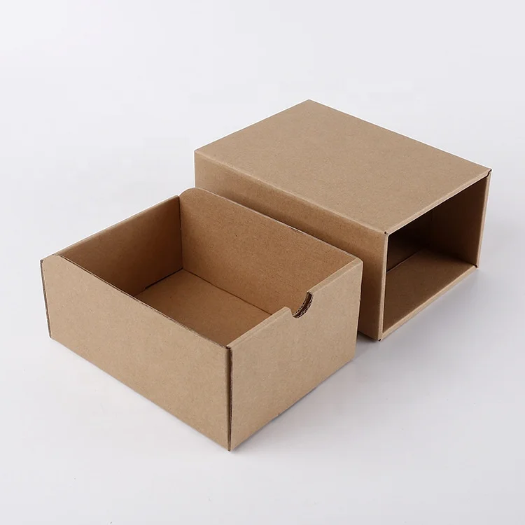 Custom Printed Kraft Paper Drawer Box corrugated Packaging Slide Out Packing shoes biscuits  Boxes