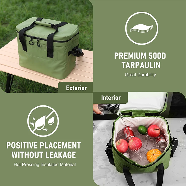 Thermal insulation bag water resistant large capacity cooler lunch bag with 2 ways of carrying