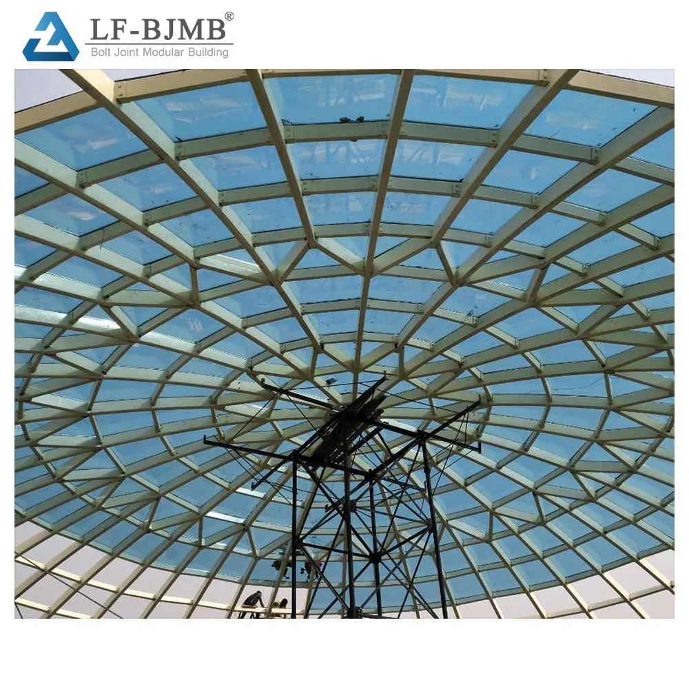 Light Weight Steel Structure Glass Dome Curved Roof for Church Building