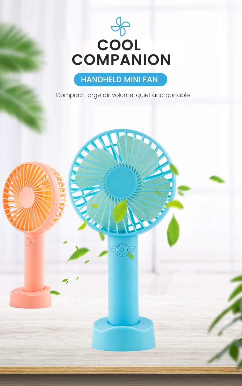 Mini Portable Handfan Cool Small Usb Rechargeable Desk Fan With Built