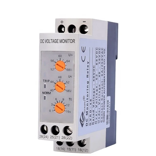 Produktbild von 48V Unterspannungsschutz-Relais DVRD – Überwachung & Schutz, Schienenmontage, Einstellbare Grenzwerte, Für DC-Systeme