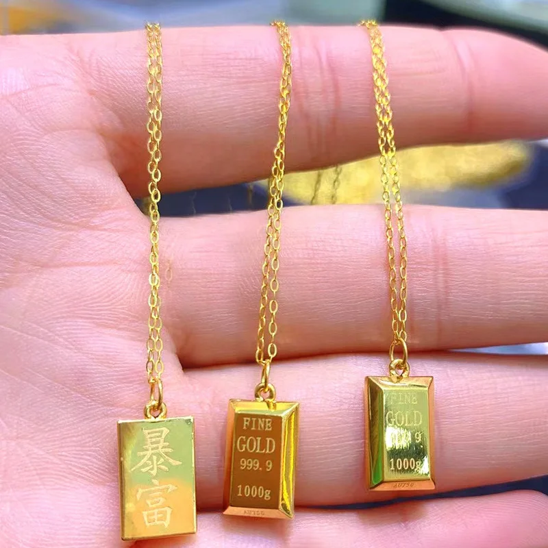 Luxury Fashion Pure Be Real 18k Gold Charm Pendant Necklace Bereal