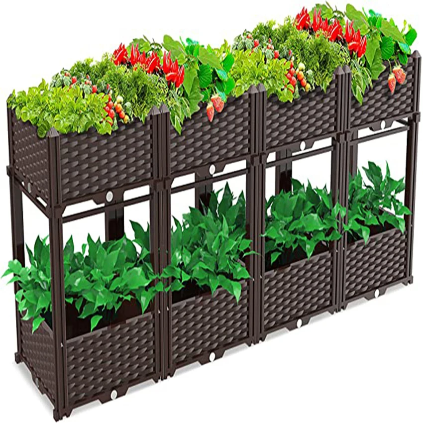 Plastic Raised Garden Bed,Self-Watering Plastic Elevated Planter Box Kit  With Legs And Drainage Holes For Flowers,Fruits Etc - Buy Plastic  Self-Watering Planter,Plastic Self- Watering Float Valve,Self-Watering  Plastic Elevated Planter Box Kit Product
