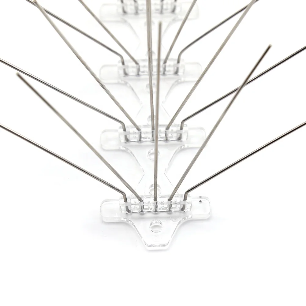 Bird Control Repellent Plastic Base Stainless Steel Pins Deterrent Anti Bird Pigeon Spikes