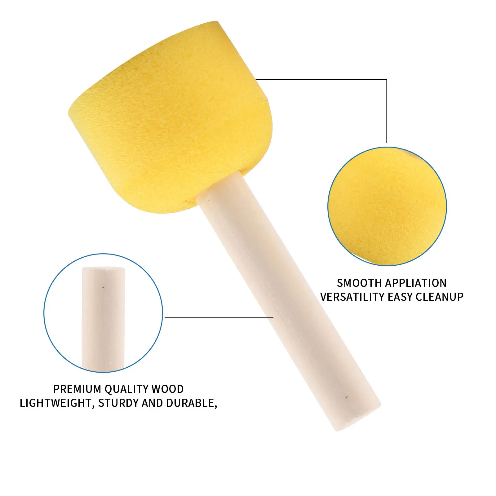 uds esponja de espuma redonda niños DIY pincel de pintura juegos