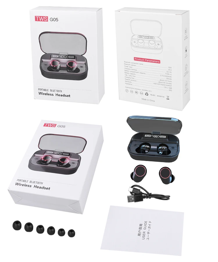 Touch Control 9D Stereo Headset Ecouteur Sans Fil Tws Waterproof Fone De Ouvido Bluetooth Earphone With Mic - ANKUX.COM