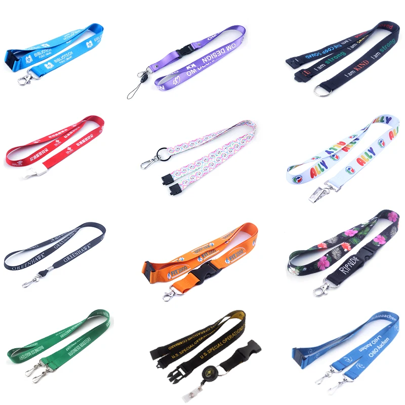 Custom Sublimation Lanyard White Blank Imprinted Logo Lanyard Keychain ...