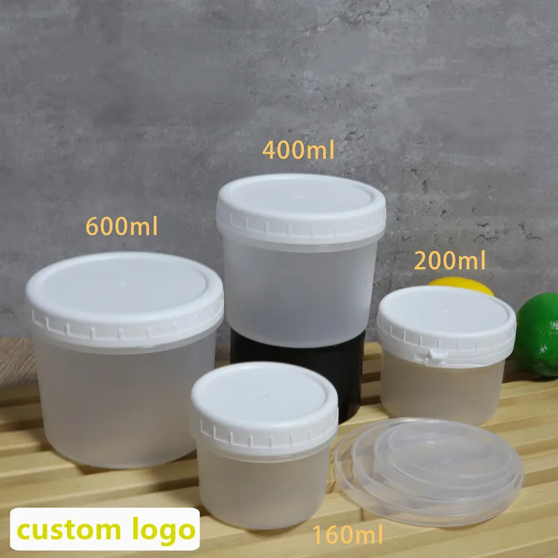 蓋付きプラスチック製デザートカップ 使い捨て容器 160/200/400/600ml