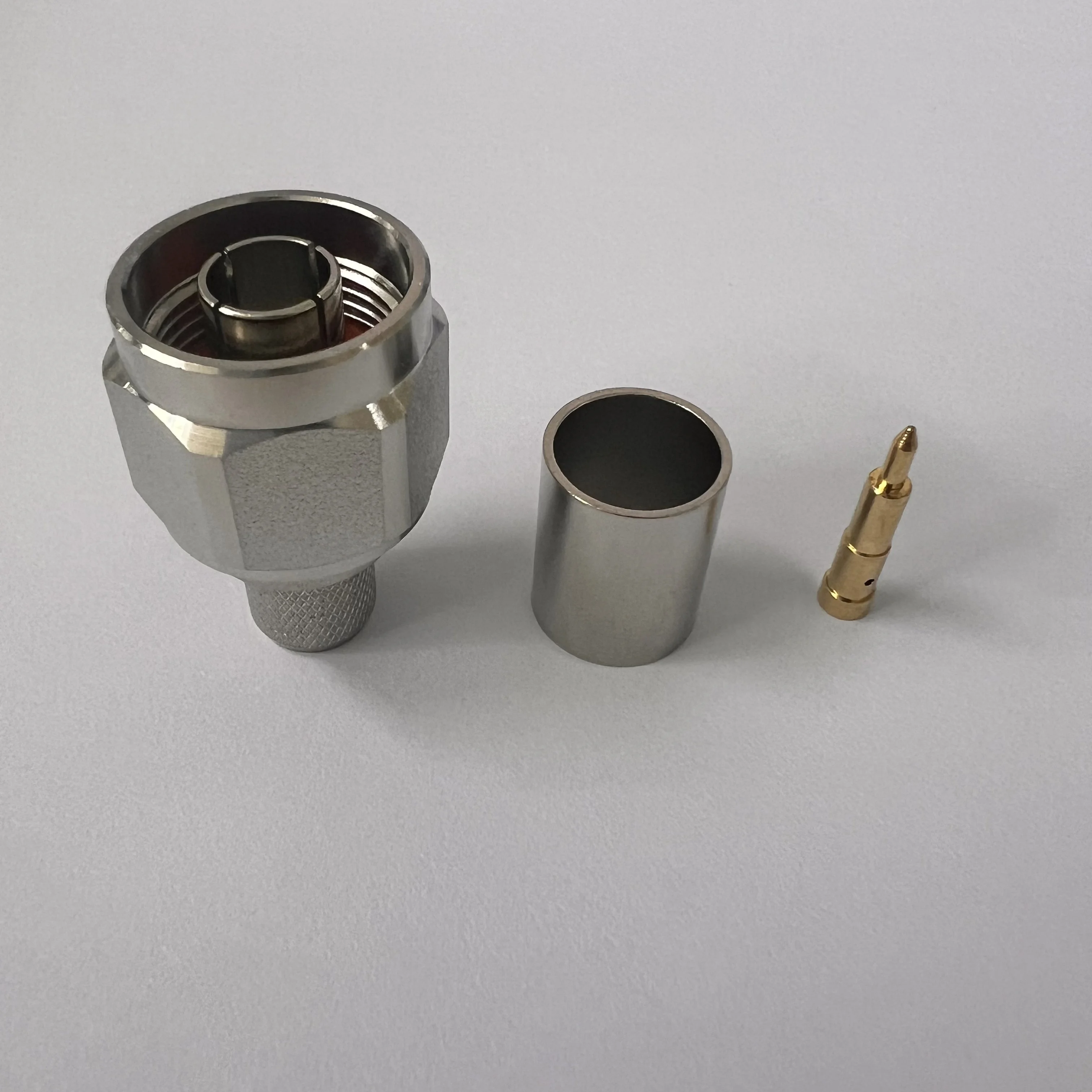 product top class 6ghz hexagonal n c j7 rf connector male n connector crimp 400 rg8 rg213 cable assembly-2
