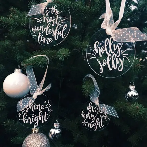 25 Piezas De Adornos Navideños De Acrílico Transparente De 3 | Cuotas Sin Interés