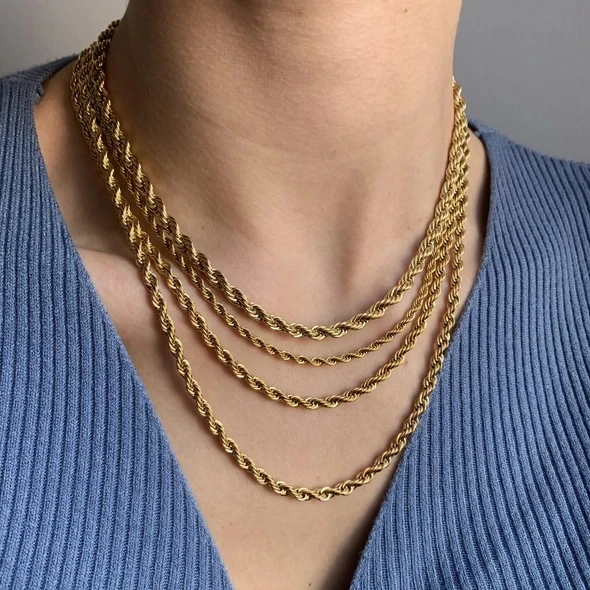 Necklace Solid Gold 18k Diamond Cut 
