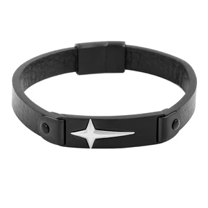TIZTI Custom Leather Bracelet Man Fashion Jewelry Genuine Plain Black Leather Stainless Steel Bracelet