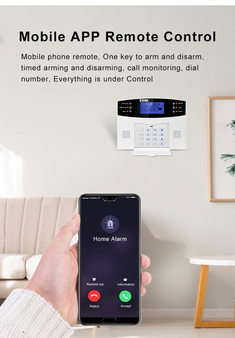 Tuya Smart Home Security Alarm System WIFI 4G Dual Network Two-Way Audio Timed Disarm SOS 433MHZ Remote Control Backup Battery