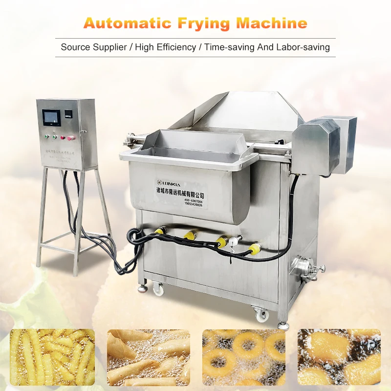 Automatic 100/200/500L Commercial Chicken Frying Machine Fryer Industrial Potato Chips Frying Machine manufacture