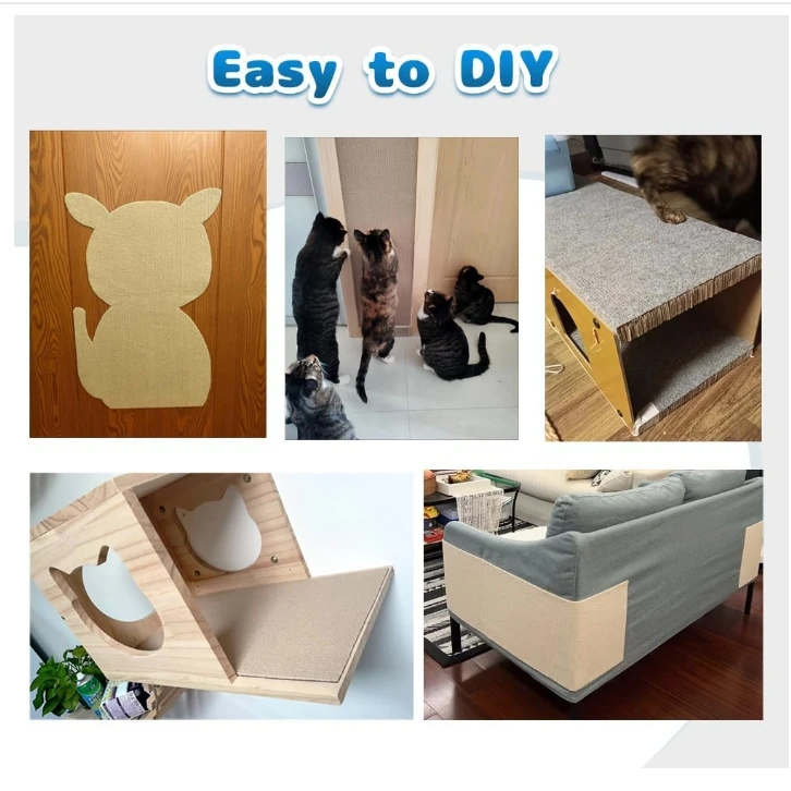 New Arrival Cat Scratching Post DIY Climbing Carpet Trimable Self-Adhesive Wall Scratcher Scratch Mat