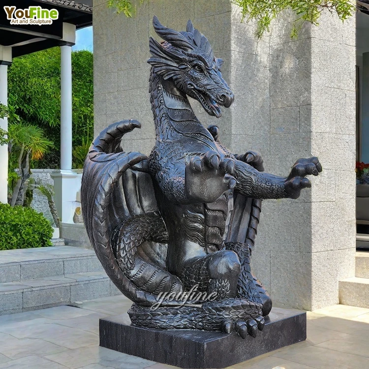ドラゴン像屋外ガーデン黒大理石| Alibaba.com