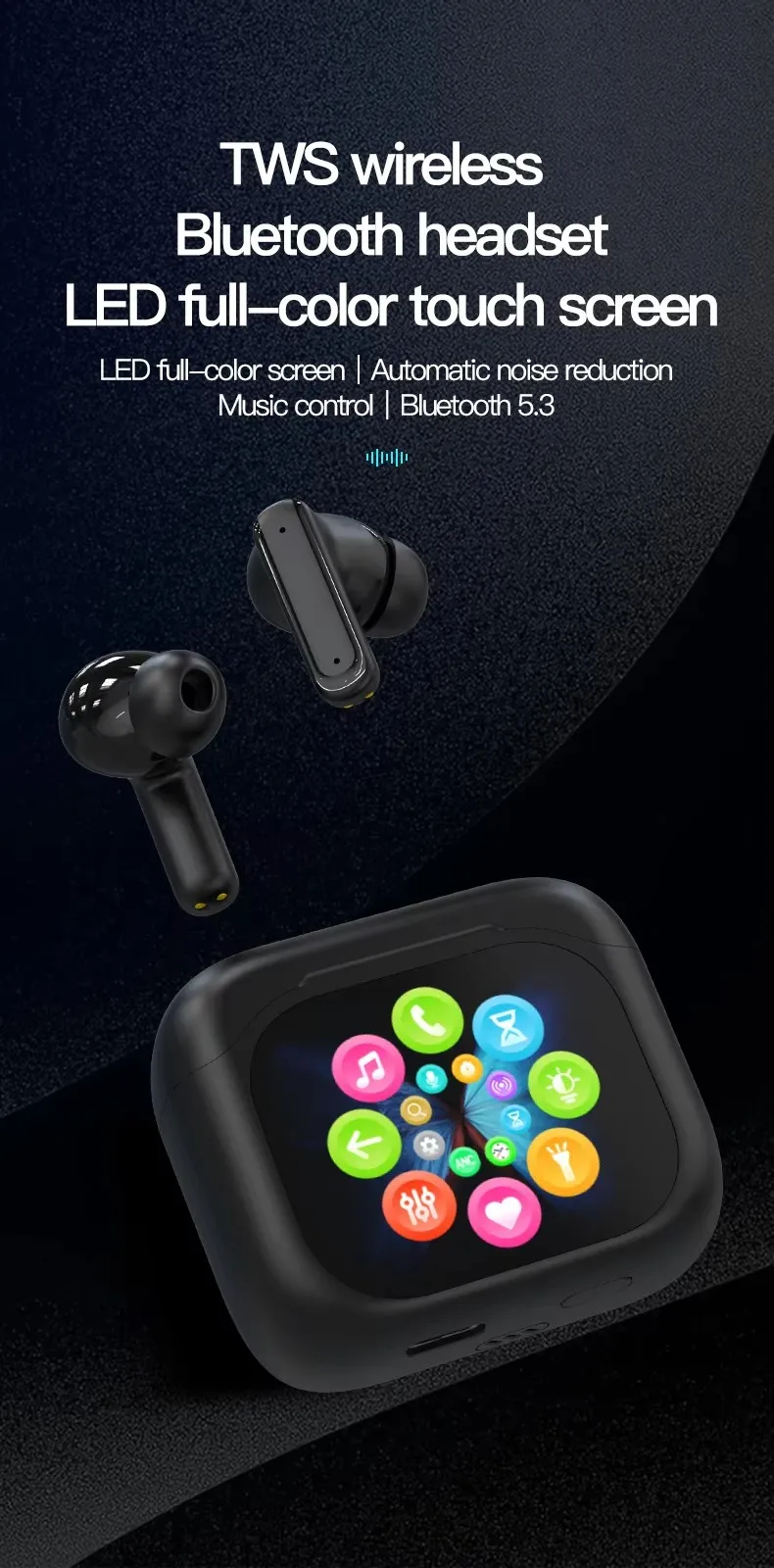 Most Popular BY-16 Sport Game Earphone BY16 Low Delay Gaming Headset TWS Earphones & Headphones LED Screen Touch Gaming Headsets